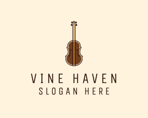 Violin Music Instrument logo design