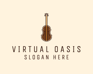 Violin Music Instrument logo design