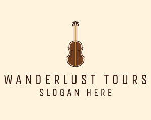 Violin Music Instrument logo design