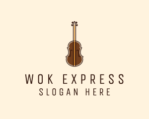 Violin Music Instrument logo design