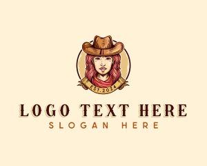 Cowboy Hat - Western Cowgirl Rodeo logo design