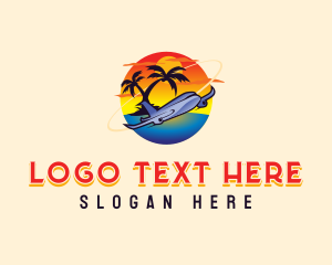 Island - Airplane Travel Resort logo design