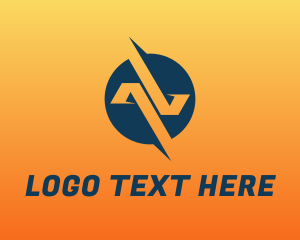 Letter Av - Blue Monogram A & V logo design