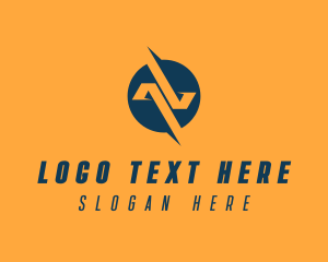 Monogram - Blue Monogram A & V logo design