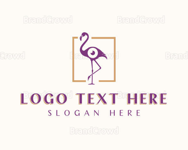 Eye Flamingo Bird Logo