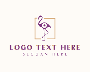 Black Eye - Eye Flamingo Bird logo design