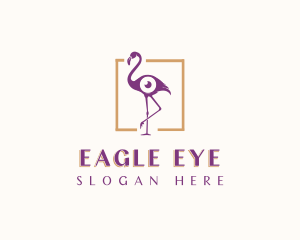 Eye Flamingo Bird logo design