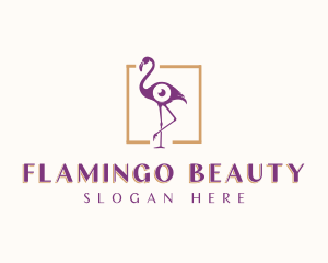 Eye Flamingo Bird logo design