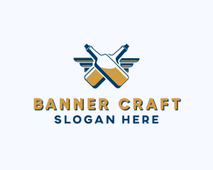 Wings Bar Pub Alcohol  logo design