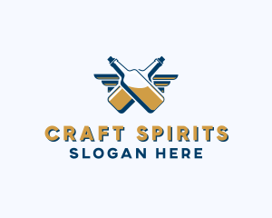 Alcohol - Wings Bar Pub Alcohol logo design