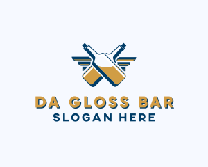 Wings Bar Pub Alcohol  logo design