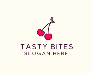 Flavor - Red Cherry Cherries logo design