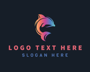 Gradient Dolphin Animal logo design