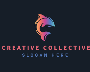 Gradient Dolphin Animal logo design