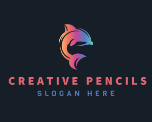 Gradient Dolphin Animal logo design