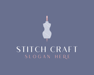 Dressmaking - Needle Dressmaking Mannequin logo design