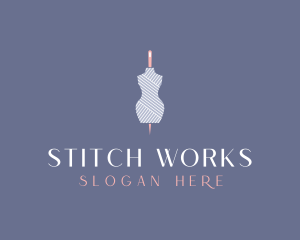 Needle Dressmaking Mannequin logo design