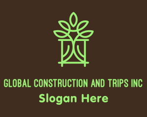 Green Monoline Plant Pot Logo