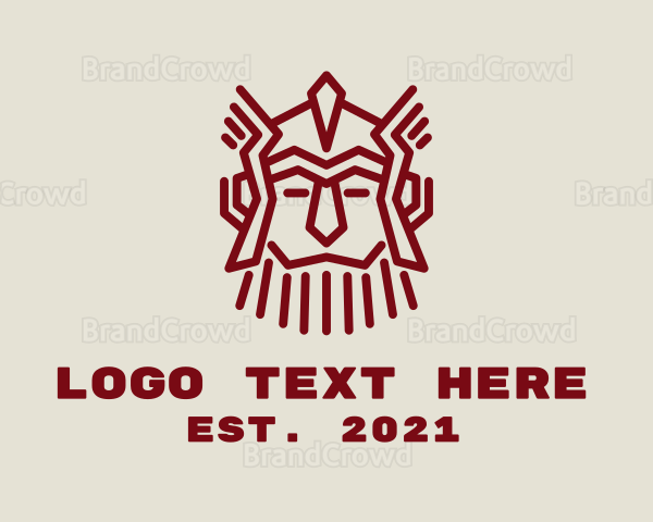 Red Viking Character Logo