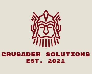 Crusader - Red Viking Character logo design