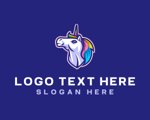 Mythical - Unicorn Horse Gaming logo design
