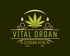 Organic Marijuana Leaf  logo design