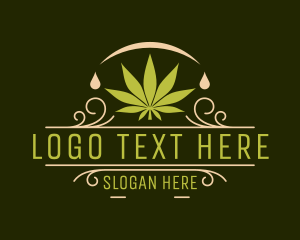 Vintage - Organic Marijuana Leaf logo design