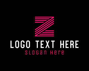 Computing - Striped Pink Letter Z logo design