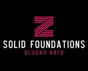 Striped Pink Letter Z Logo