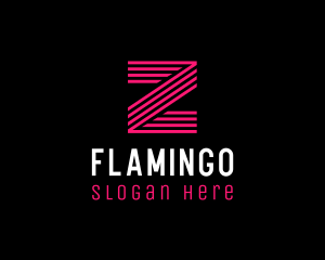 Video Game - Striped Pink Letter Z logo design