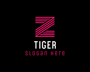 Gaming - Striped Pink Letter Z logo design
