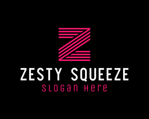 Striped Pink Letter Z logo design