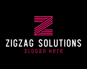 Striped Pink Letter Z logo design