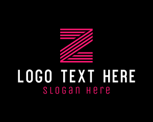 Gaming - Striped Pink Letter Z logo design