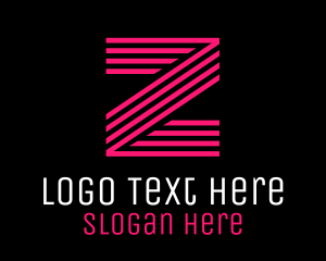 Lettermark Z - Striped Pink Letter Z logo design