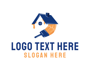 Paintbrush - House Roof Painting logo design
