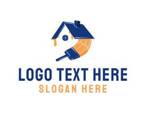 House - House Roof Painting logo design