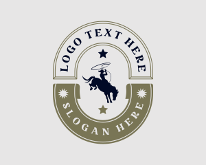 Emblem - Western Cowboy Stallion logo design