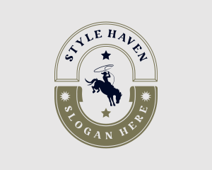 Horse Race - Western Cowboy Stallion logo design
