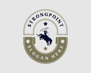 Horse - Western Cowboy Stallion logo design