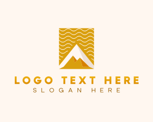 Waves - Ancient Pyramid Architecture logo design