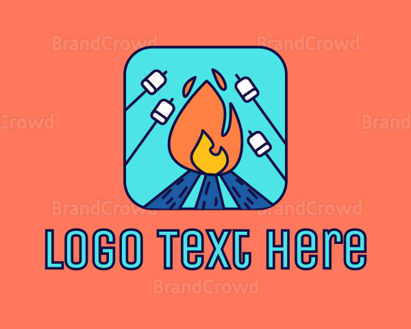 Roast Marshmallow Campfire Logo