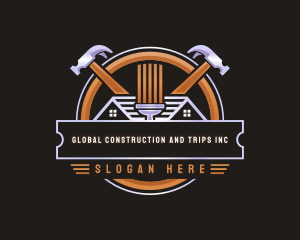 Hammer Construction Paintbrush Logo