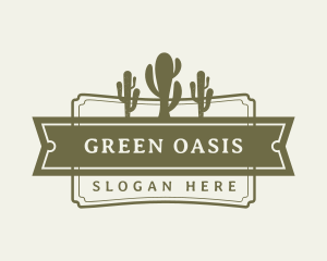 Succulent - Western Cactus Plant logo design