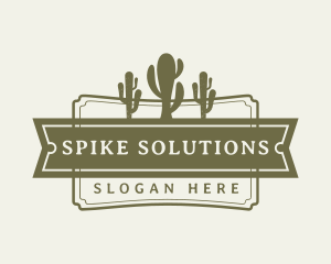 Spike - Western Cactus Plant logo design