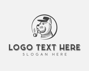 Pet - Pipe Smoking Dog Hat logo design