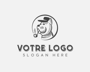 Pipe Smoking Dog Hat Logo