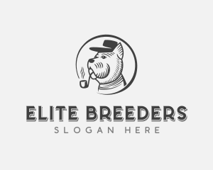 Pipe Smoking Dog Hat logo design