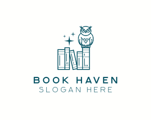 Library - Owl Book Library logo design
