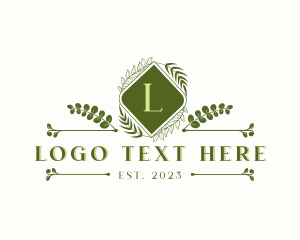 Rustic - Leaf Foliage Banner logo design